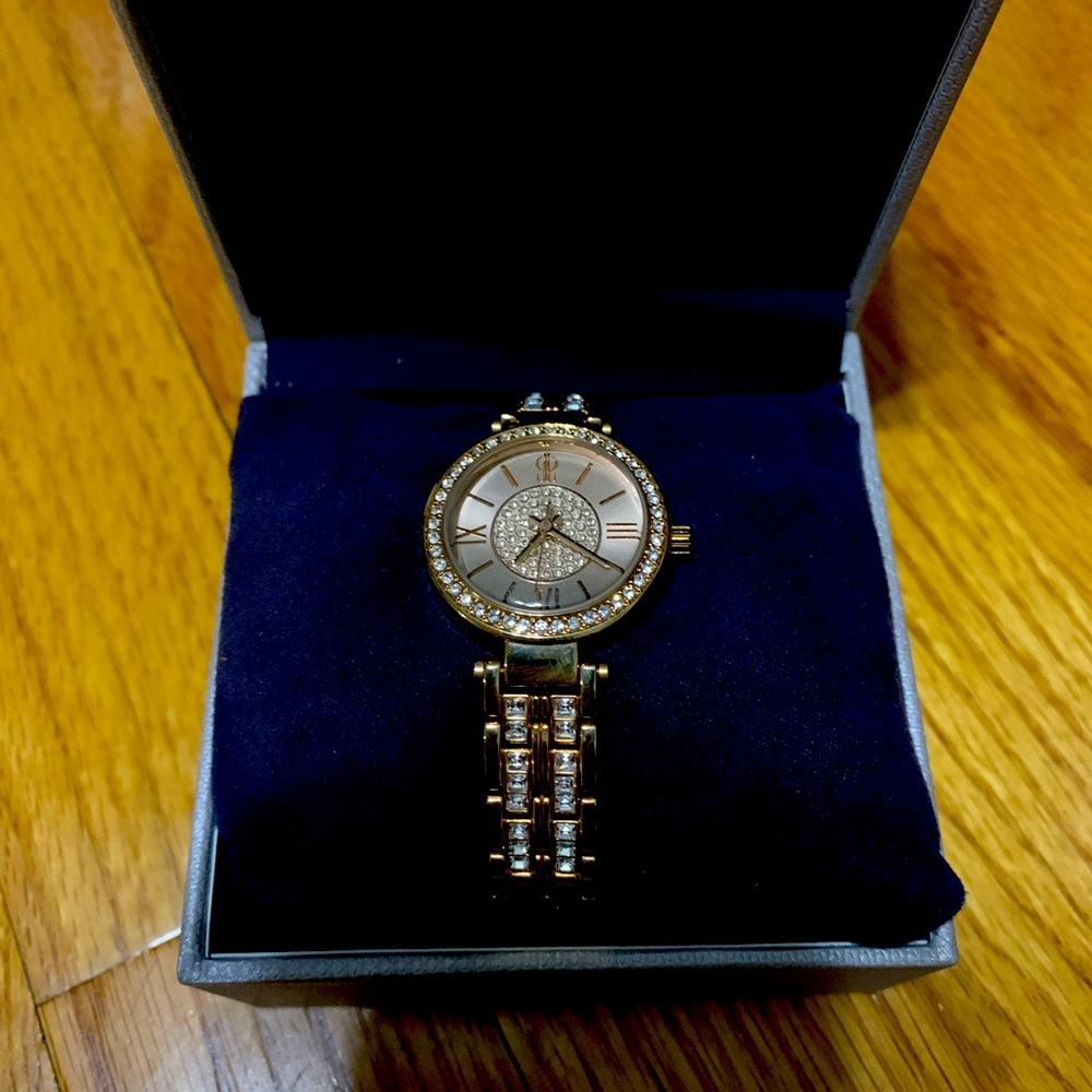 JLo Rose Gold Stainless Steel Chronograph Watch